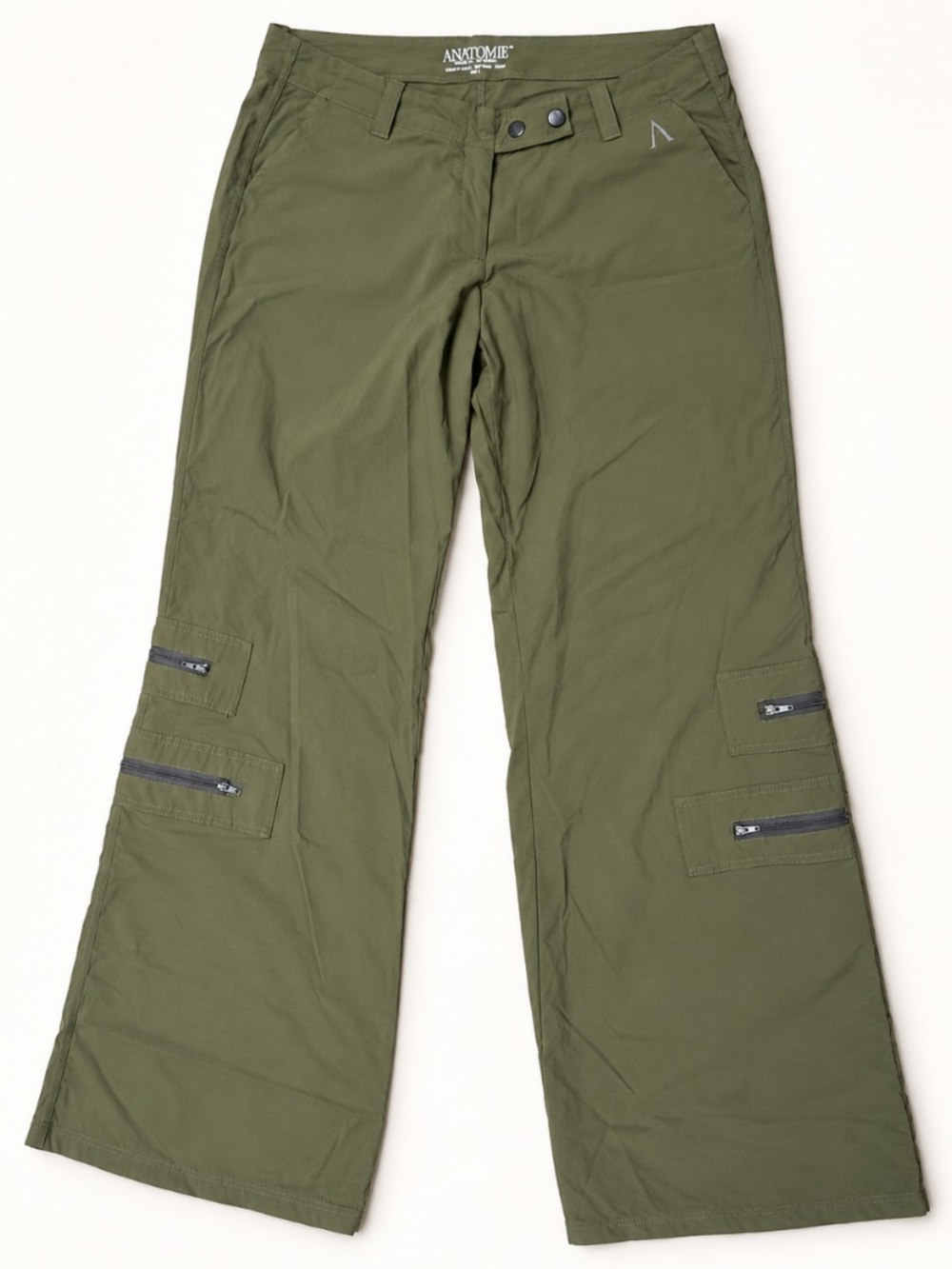 Anatomie Olive Low-Rise Wide-Leg Cargo Travel Pants Size L (fits closer to Med) - Picture 2 of 3